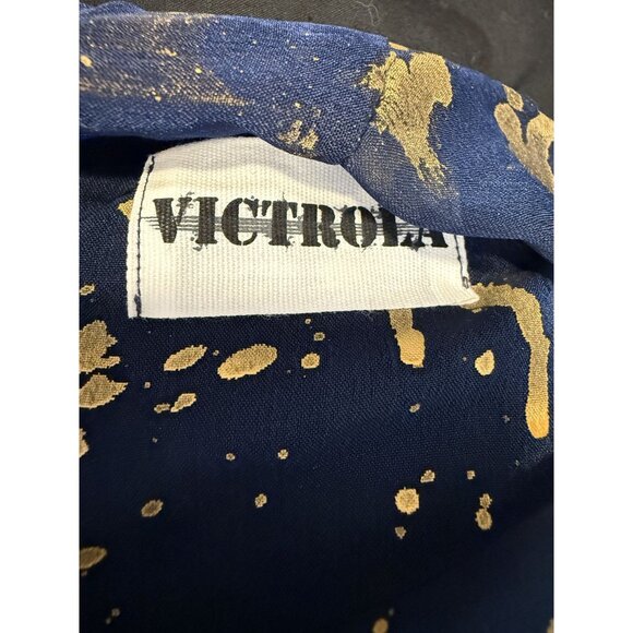 Victrola Navy Blue and‎ Gold Splatter Sheer Kimono - Picture 4 of 5